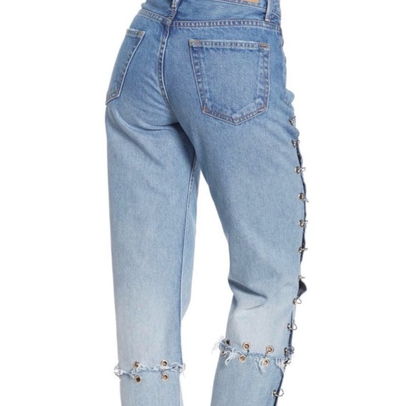 NWIT GRLFRND Helena Grommet Detail Crop Jeans - Picture 2 of 7